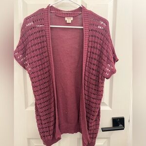 Mossimo Supply Co. Plum Open Knit Cardigan